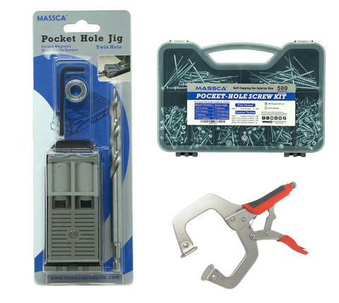 Massca Twin Pocket Hole Jig Set Bundle